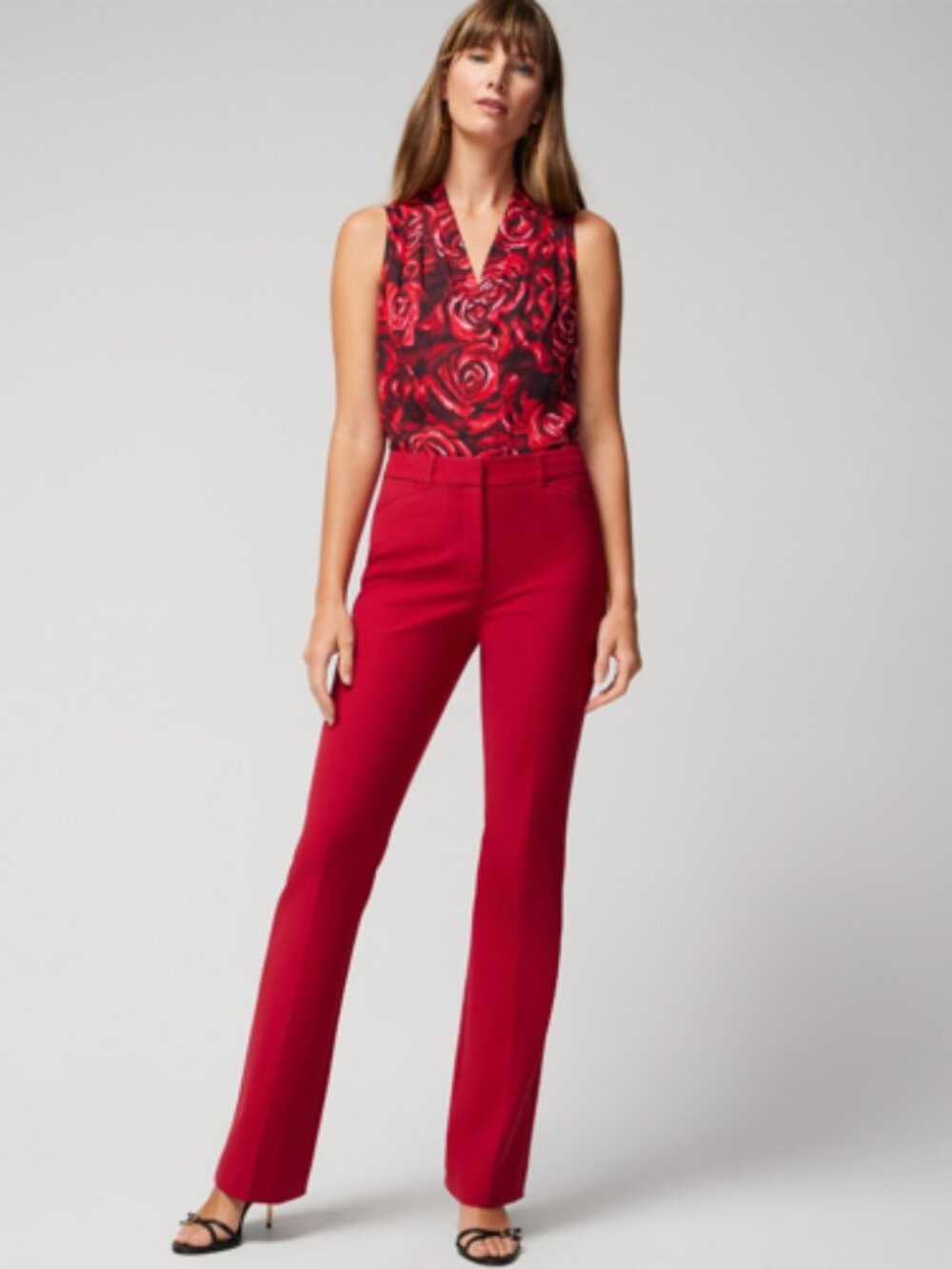 WHBM Ines Boot Leg Red Pants 14